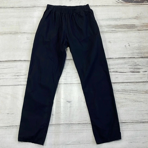 For Days Pants Women's M Medium Black Linen Pull On Straight Leg Organic - Picture 3 of 10